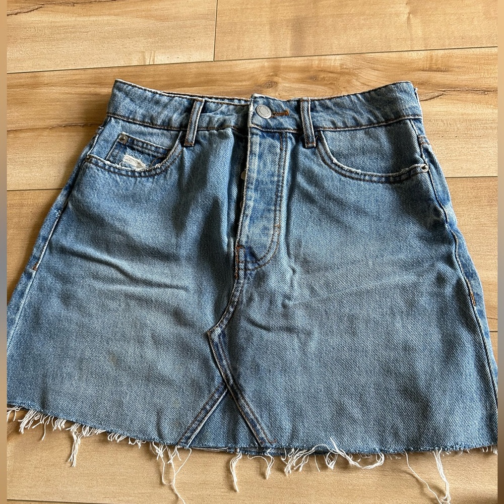 Blue Denim Mini Skirt